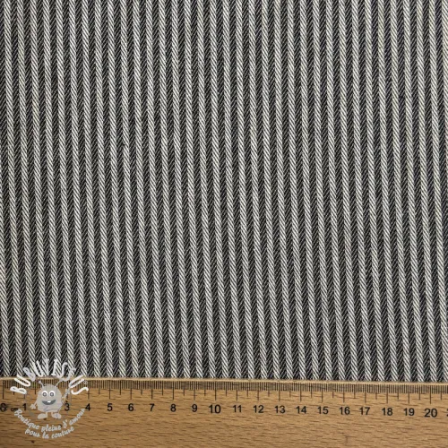 Tissu déco DOBBY Colored stripe black