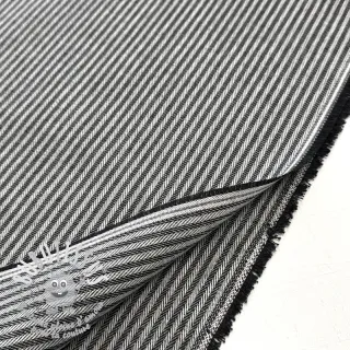 Tissu déco DOBBY Colored stripe black