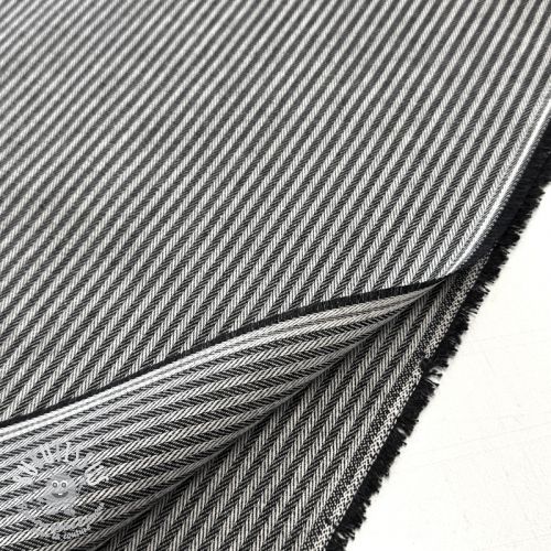 Tissu déco DOBBY Colored stripe black