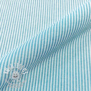 Tissu déco DOBBY Colored stripe turquoise