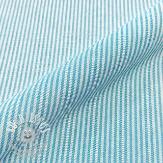 Tissu déco DOBBY Colored stripe turquoise