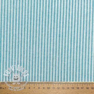 Tissu déco DOBBY Colored stripe turquoise