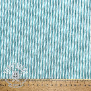 Tissu déco DOBBY Colored stripe turquoise