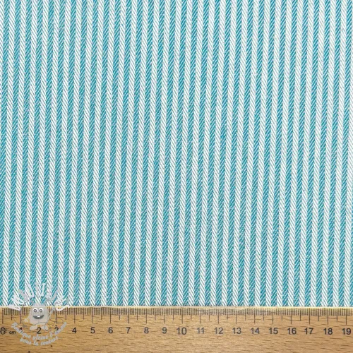 Tissu déco DOBBY Colored stripe turquoise