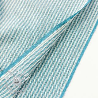 Tissu déco DOBBY Colored stripe turquoise