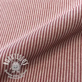 Tissu déco DOBBY Colored stripe burgundy