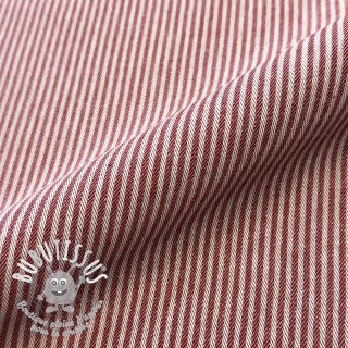 Tissu déco DOBBY Colored stripe burgundy