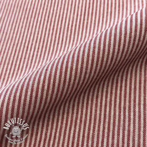 Tissu déco DOBBY Colored stripe burgundy