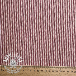 Tissu déco DOBBY Colored stripe burgundy