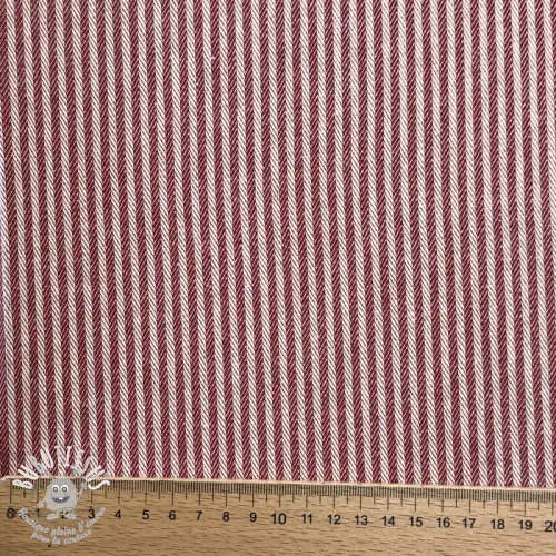 Tissu déco DOBBY Colored stripe burgundy