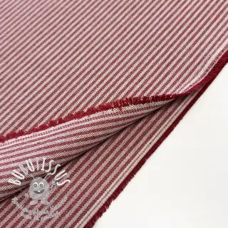 Tissu déco DOBBY Colored stripe burgundy