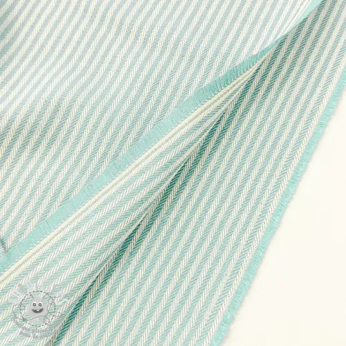 Tissu déco DOBBY Colored stripe mint