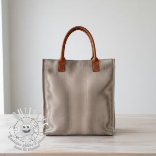 Tissu déco DOBBY Colored stripe coffee