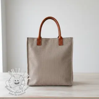 Tissu déco DOBBY Colored stripe coffee