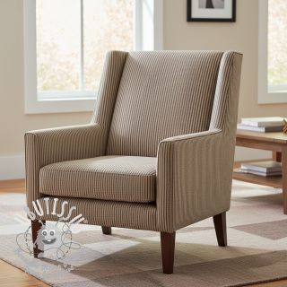 Tissu déco DOBBY Colored stripe coffee