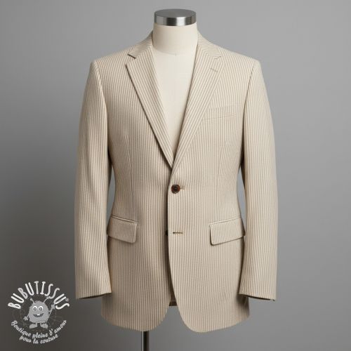 Tissu déco DOBBY Colored stripe sand