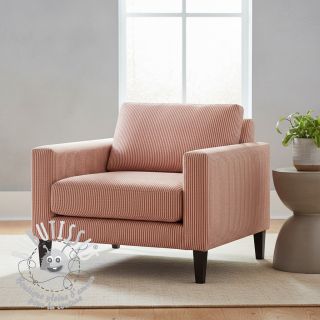 Tissu déco DOBBY Colored stripe dark orange