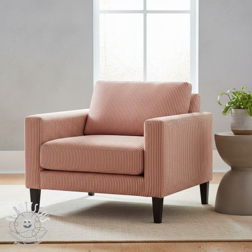 Tissu déco DOBBY Colored stripe dark orange