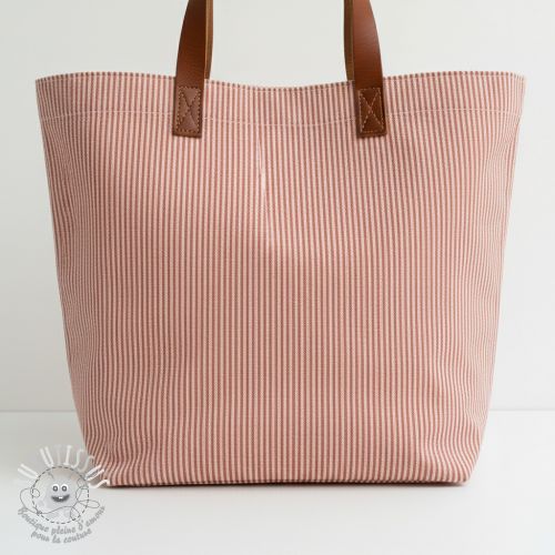 Tissu déco DOBBY Colored stripe dark orange