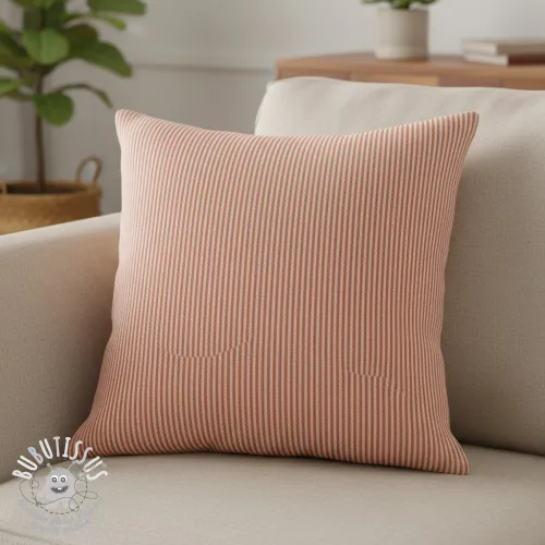 Tissu déco DOBBY Colored stripe dark orange