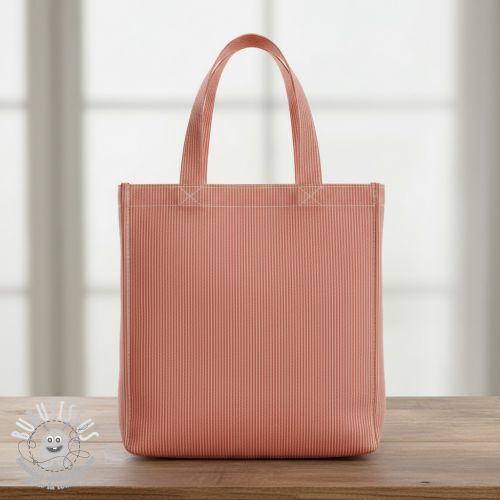 Tissu déco DOBBY Colored stripe coral