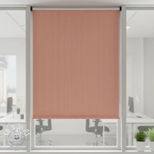 Tissu déco DOBBY Colored stripe coral