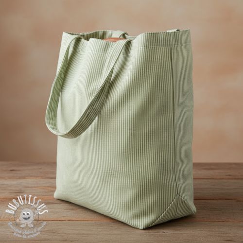 Tissu déco DOBBY Colored stripe light green