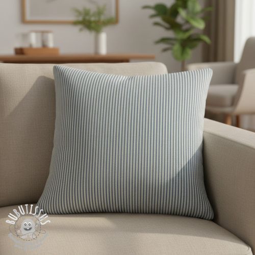 Tissu déco DOBBY Colored stripe blue