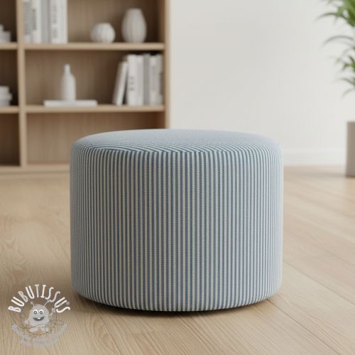 Tissu déco DOBBY Colored stripe blue