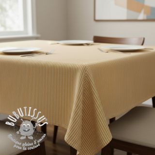 Tissu déco DOBBY Colored stripe ochre