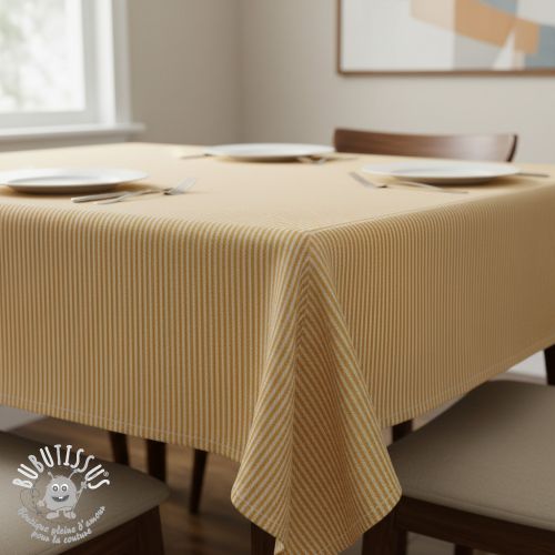 Tissu déco DOBBY Colored stripe ochre