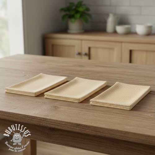 Tissu déco DOBBY Colored stripe ochre