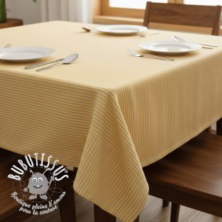 Tissu déco DOBBY Colored stripe warm yellow