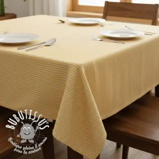 Tissu déco DOBBY Colored stripe warm yellow