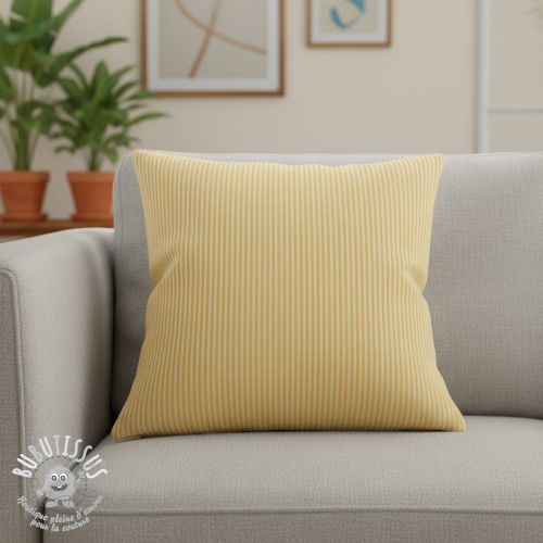 Tissu déco DOBBY Colored stripe warm yellow