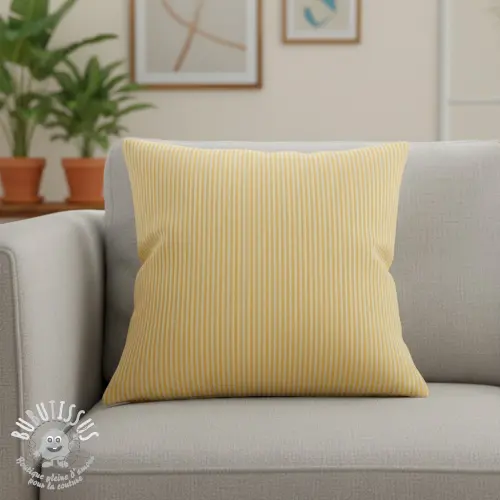 Tissu déco DOBBY Colored stripe warm yellow