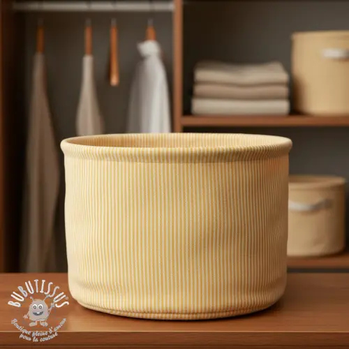 Tissu déco DOBBY Colored stripe warm yellow