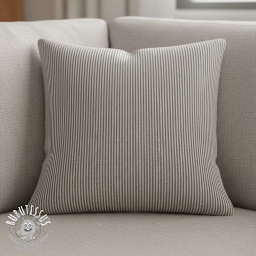 Tissu déco DOBBY Colored stripe graphite