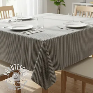 Tissu déco DOBBY Colored stripe black