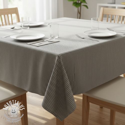 Tissu déco DOBBY Colored stripe black