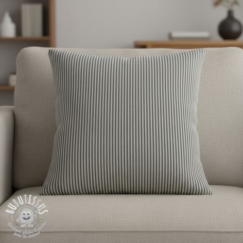 Tissu déco DOBBY Colored stripe black