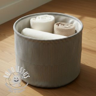 Tissu déco DOBBY Colored stripe black