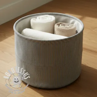 Tissu déco DOBBY Colored stripe black