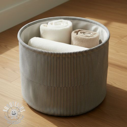 Tissu déco DOBBY Colored stripe black