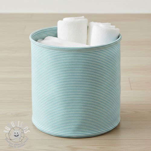 Tissu déco DOBBY Colored stripe turquoise