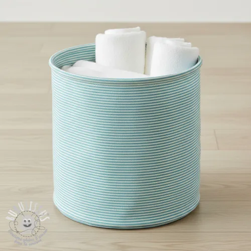 Tissu déco DOBBY Colored stripe turquoise