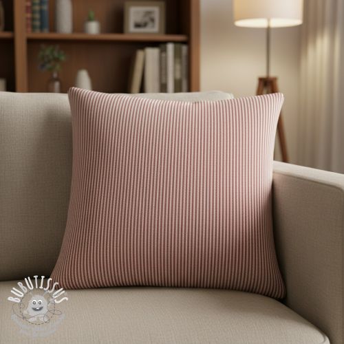 Tissu déco DOBBY Colored stripe burgundy