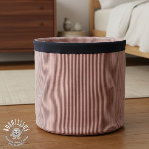 Tissu déco DOBBY Colored stripe burgundy