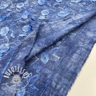 Tissu coton TIE DYE EMBROIDERY Flora design B