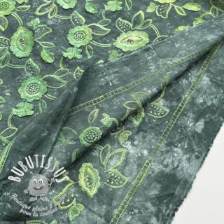 Tissu coton TIE DYE EMBROIDERY Flora design A